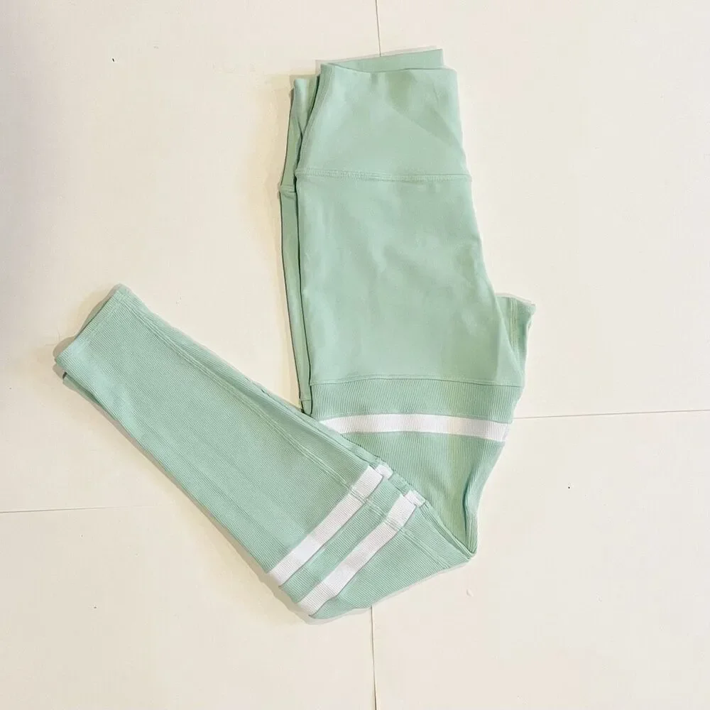 ALO YOGA High-Waist Legit Legging Pant Ribbed Airbrush Size M
